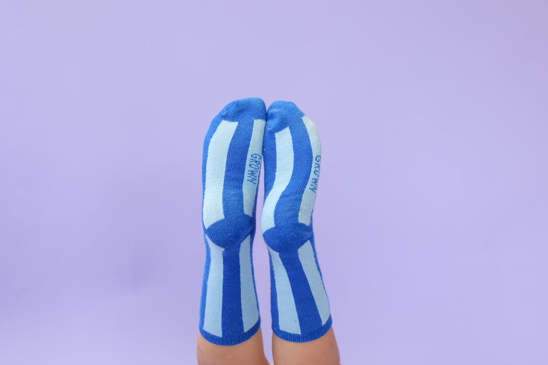 Grown Striped Socks - Sea