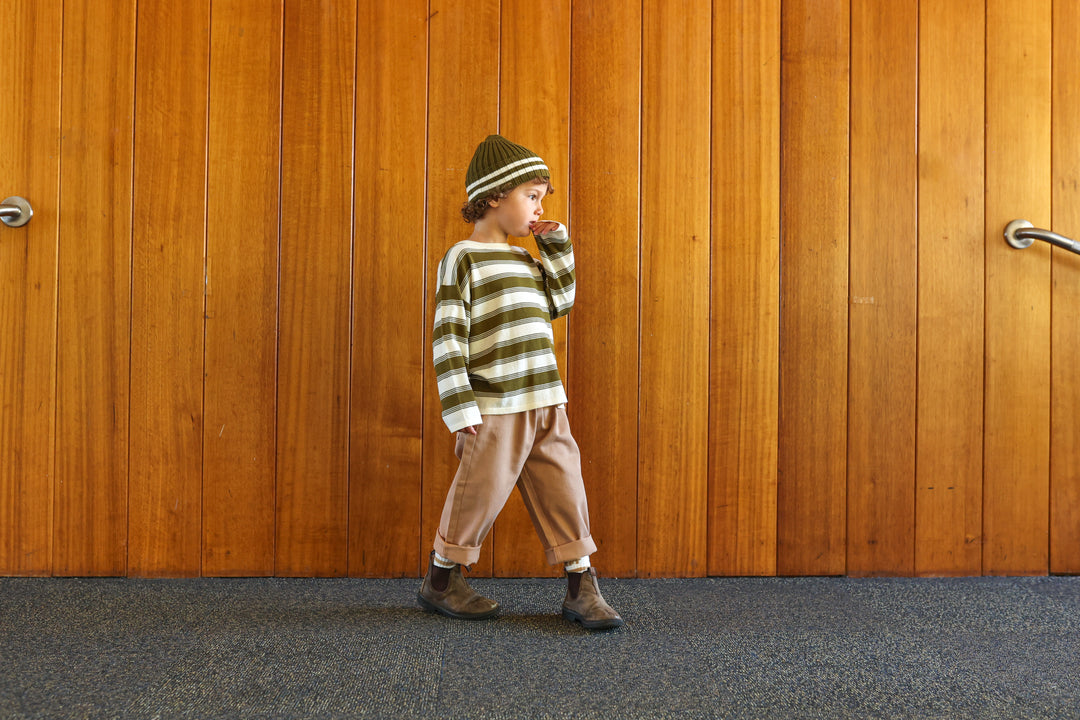 Grown Organic 7-Stripe Long Sleeve Tee - Herb