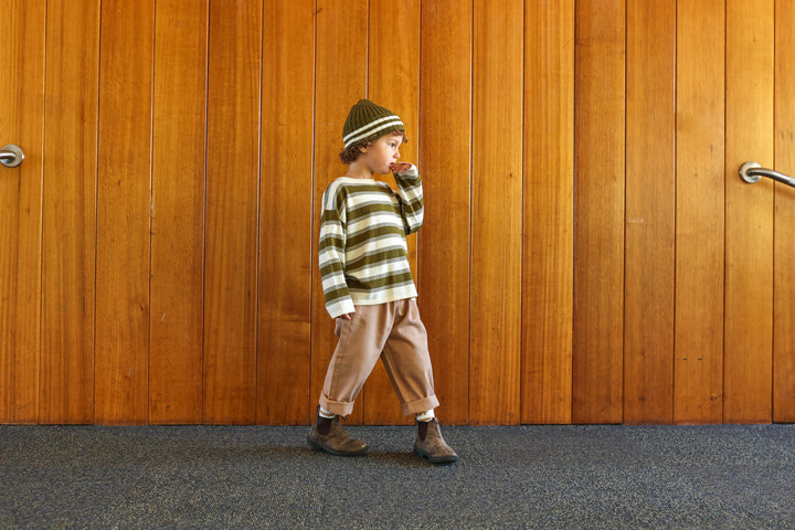 Grown Organic 7-Stripe Long Sleeve Tee - Herb