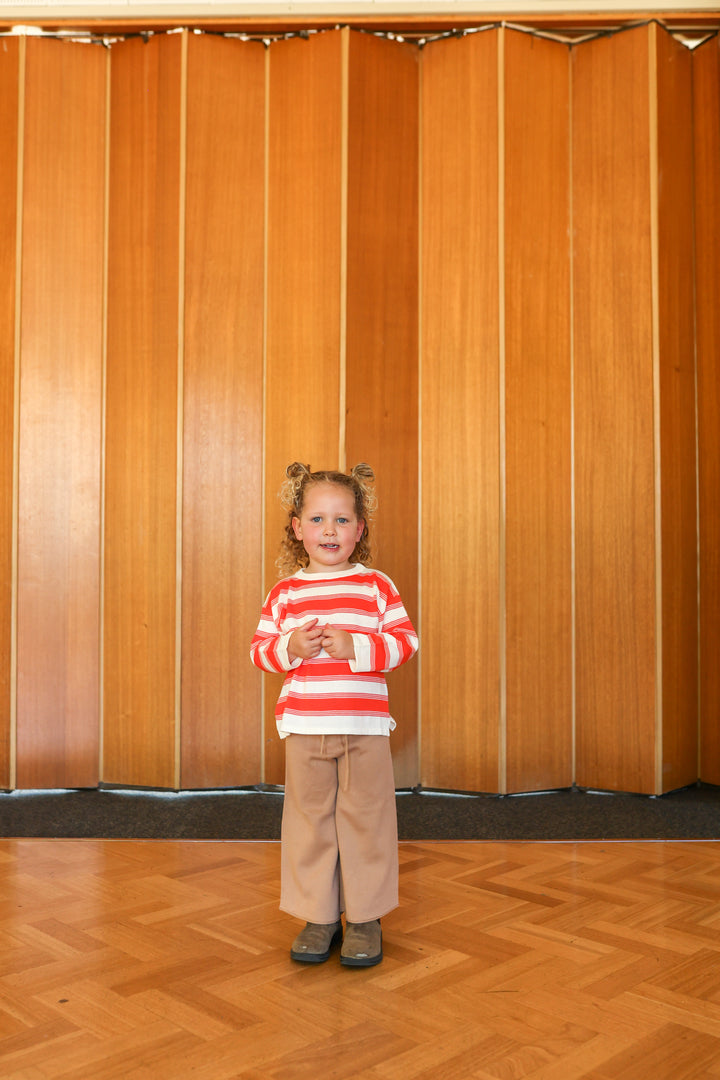 Grown Organic 7-Stripe Long Sleeve Tee - Tomato