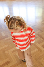 Organic 7-Stripe Long Sleeve Tee - Tomato