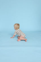 Grown Knitted Terry Striped Bodysuit - Dune/Cafe