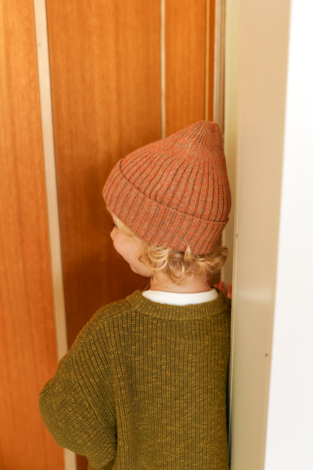 Grown Fleck Yarn Pixie Beanie - Tawny