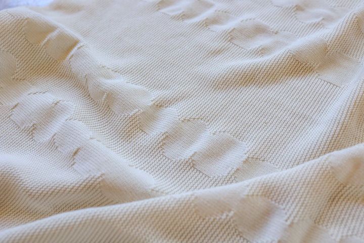 Grown Organic Stacked Pebble Baby Blanket - Raw