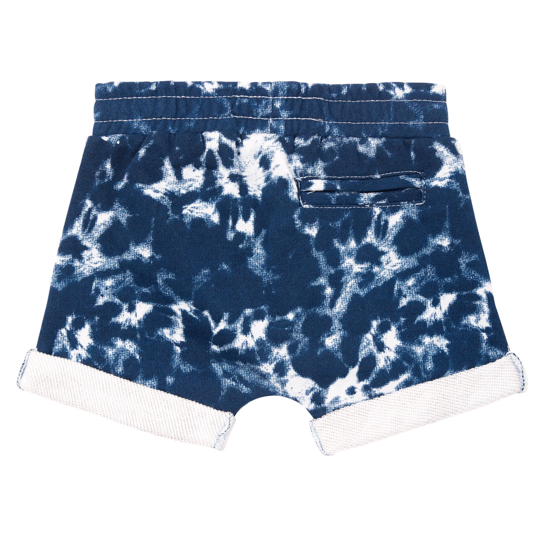 Milky Blue Tie Dye Fleece Baby Short - Blue Tie Dye