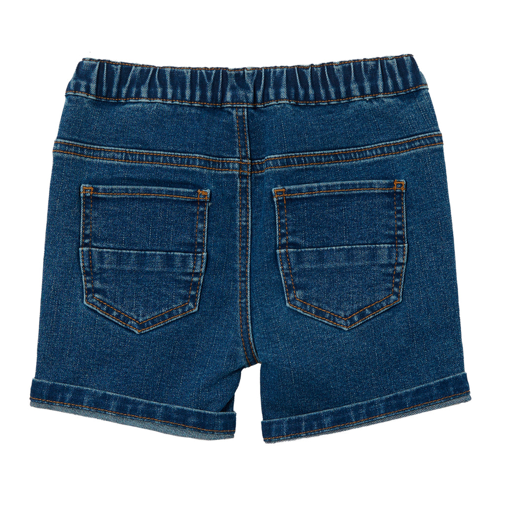 Milky Stone Wash Denim Short - Mid Wash Denim