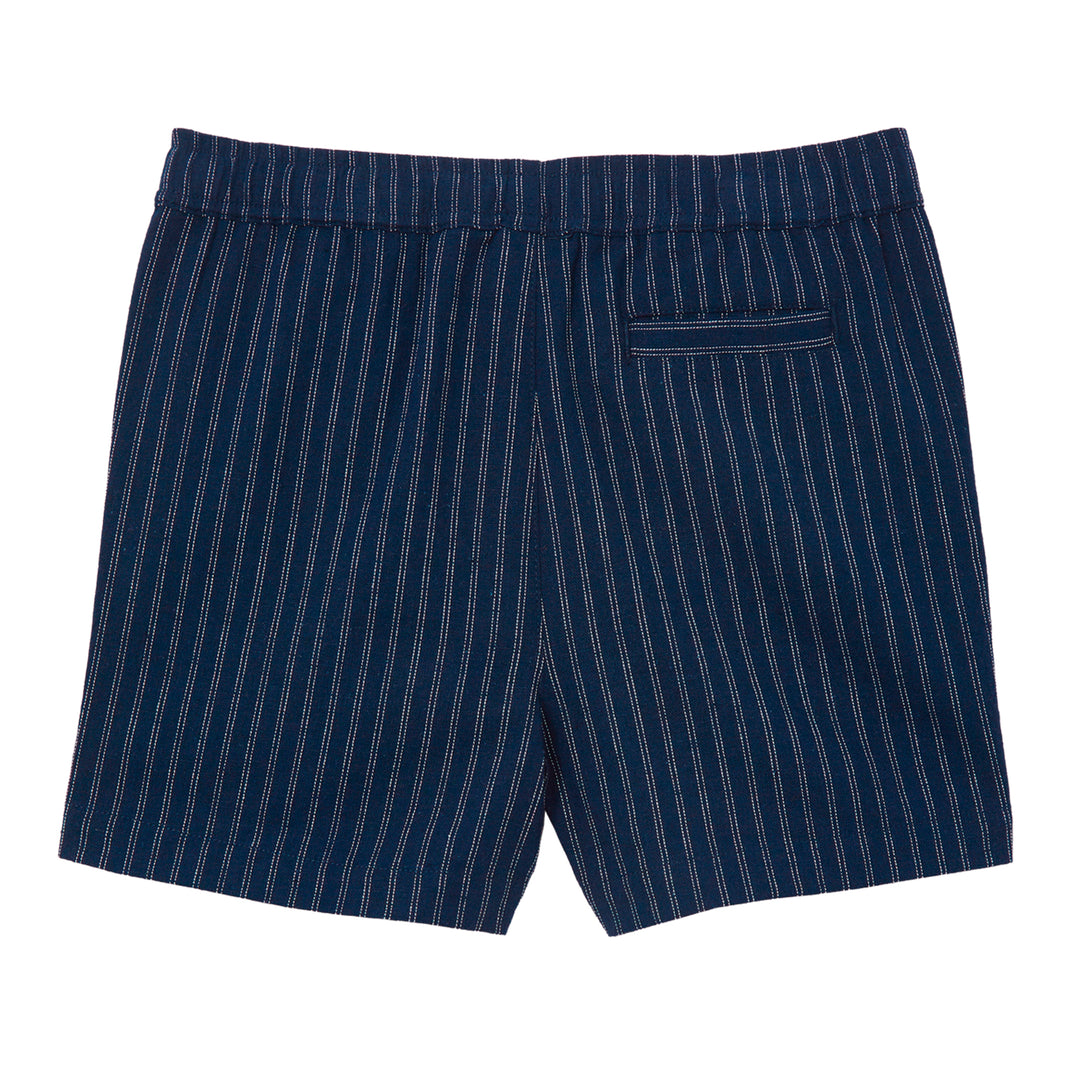 Milky Navy Stripe Linen Boys Short