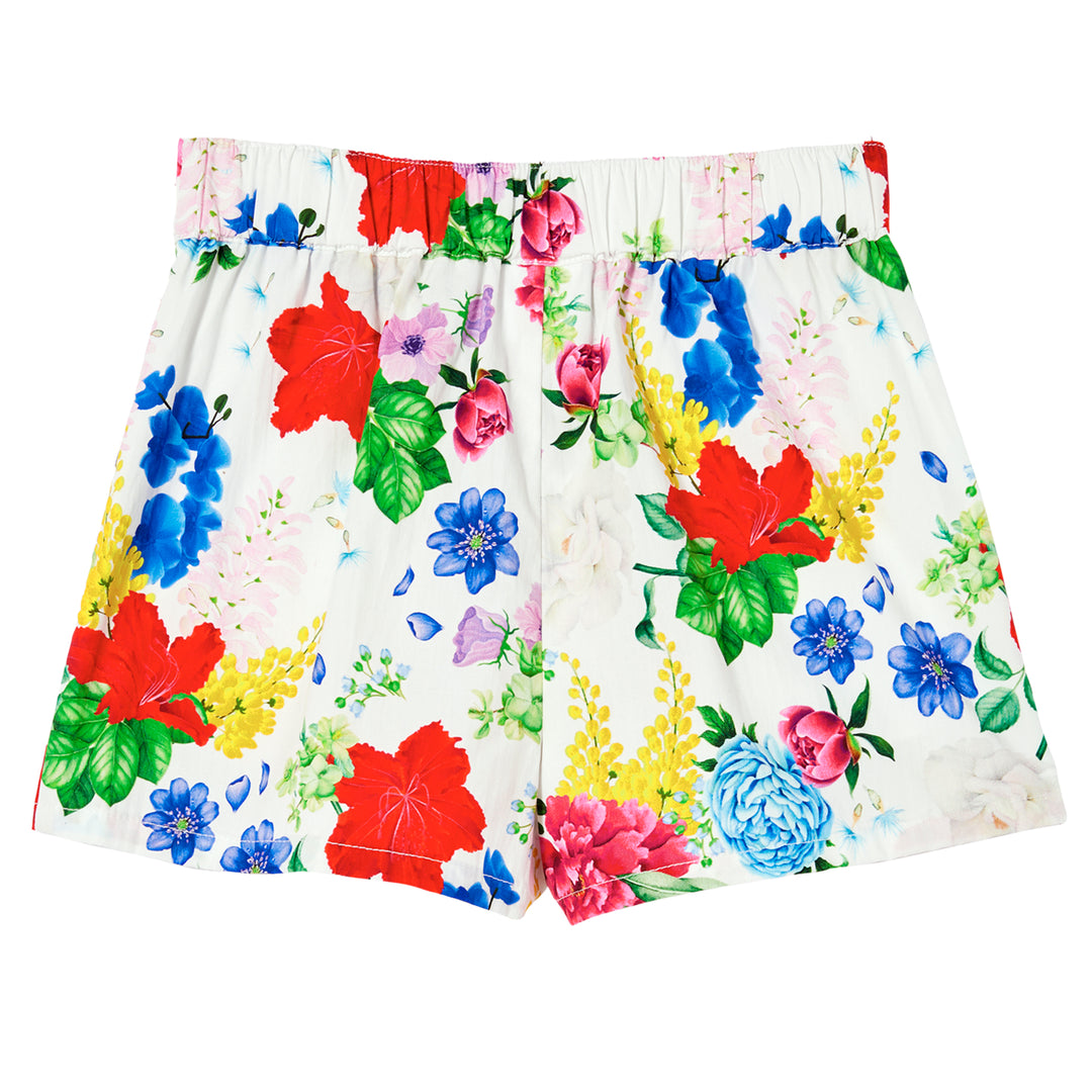 Milky Hibiscus Poplin Short - White