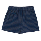 Milky Navy Stripe Linen Girls Short