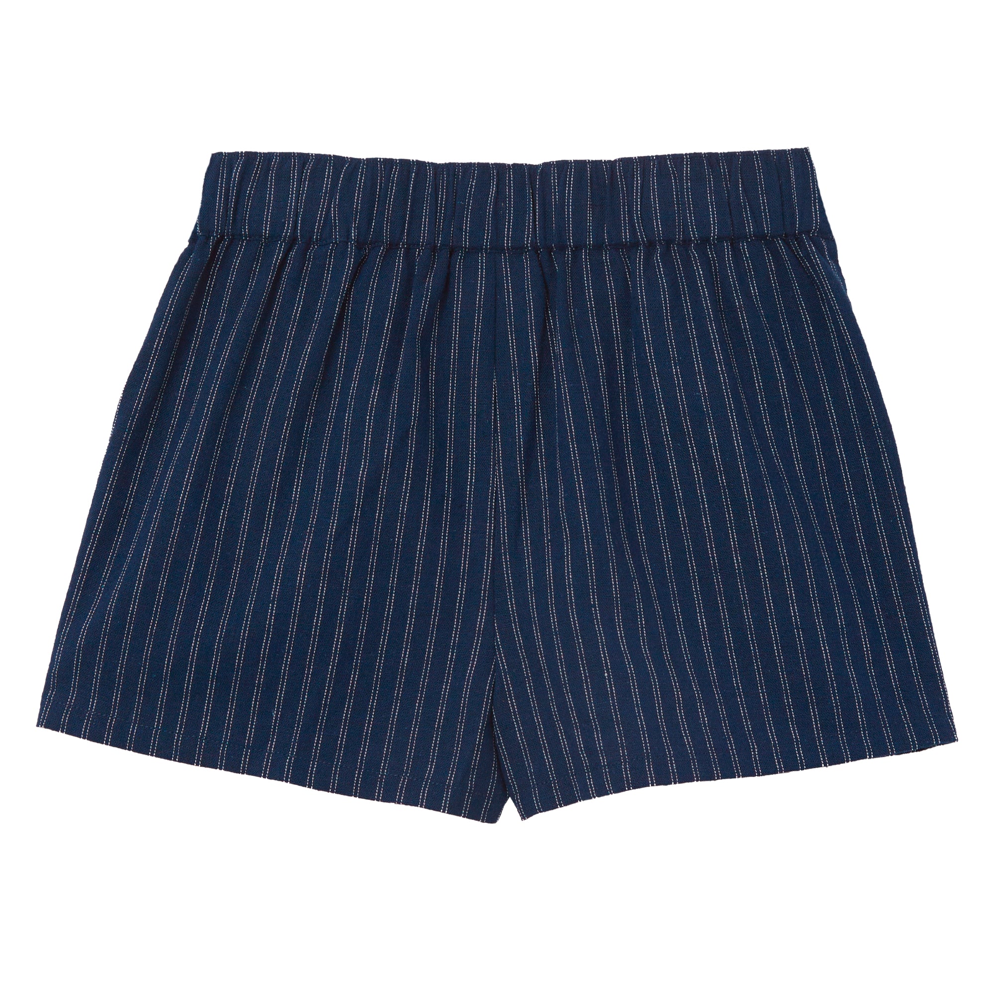 Milky Navy Stripe Linen Girls Short