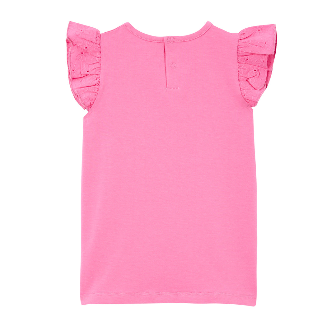 Milky Pink Sachet Broderie Frill Tee