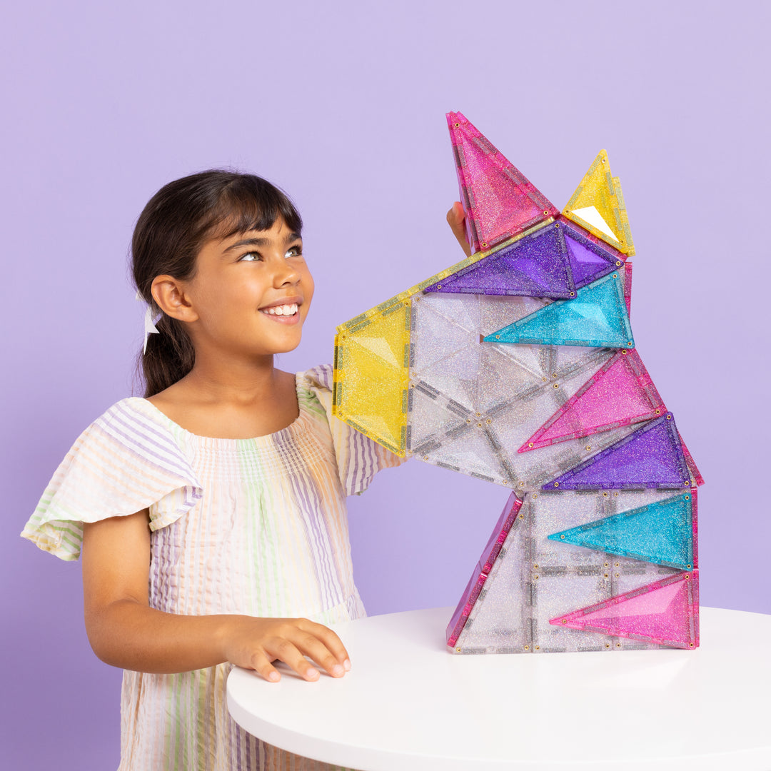 Connetix Tiles - 56 Piece Unicorn | Glitter Pack