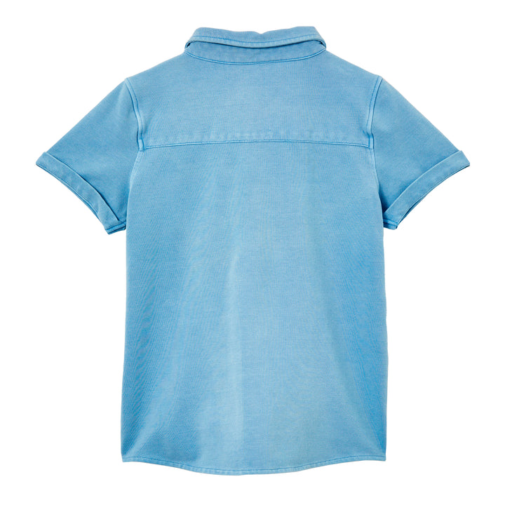 Milky Blue Pique Shirt - Surf Blue