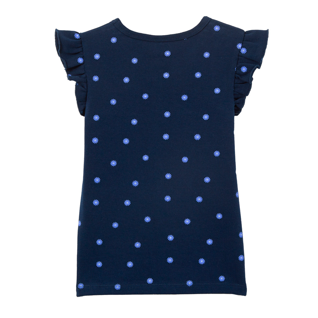 Milky Navy Frill Tee - Midnight Blue