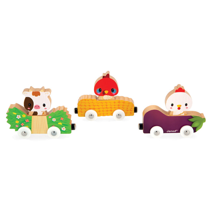 Janod - Magnetic Farm Animal Cars