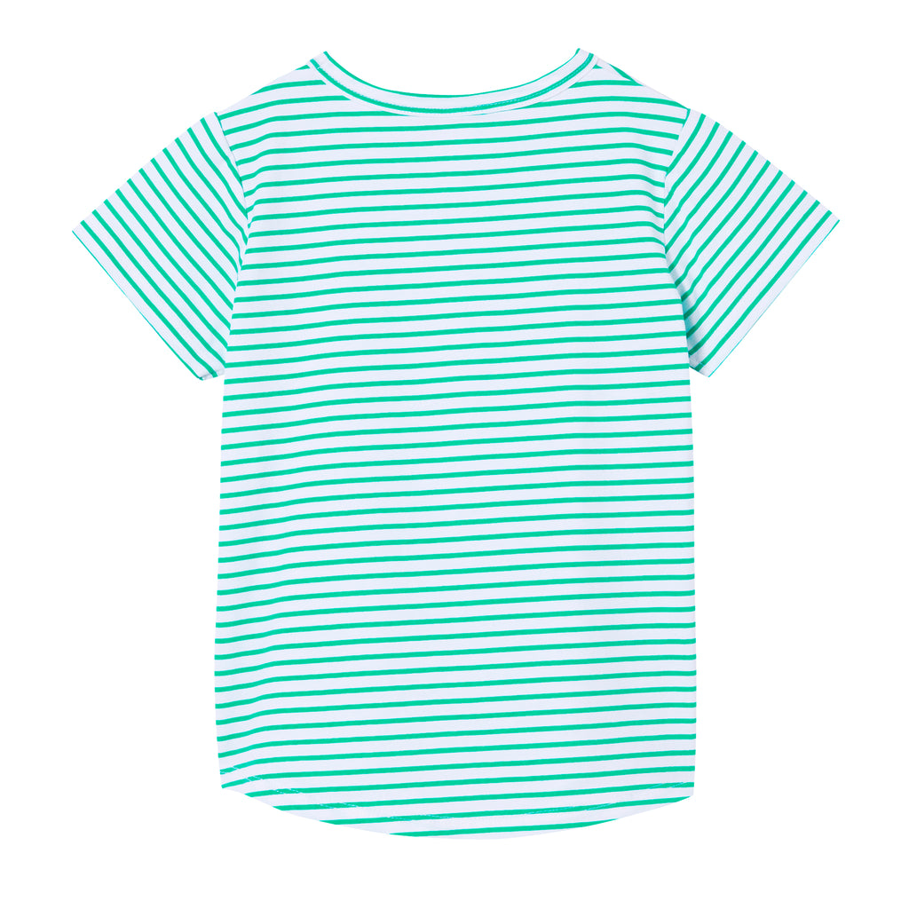 Milky Green Stripe Bicycle Tee - Green Mini Stripe