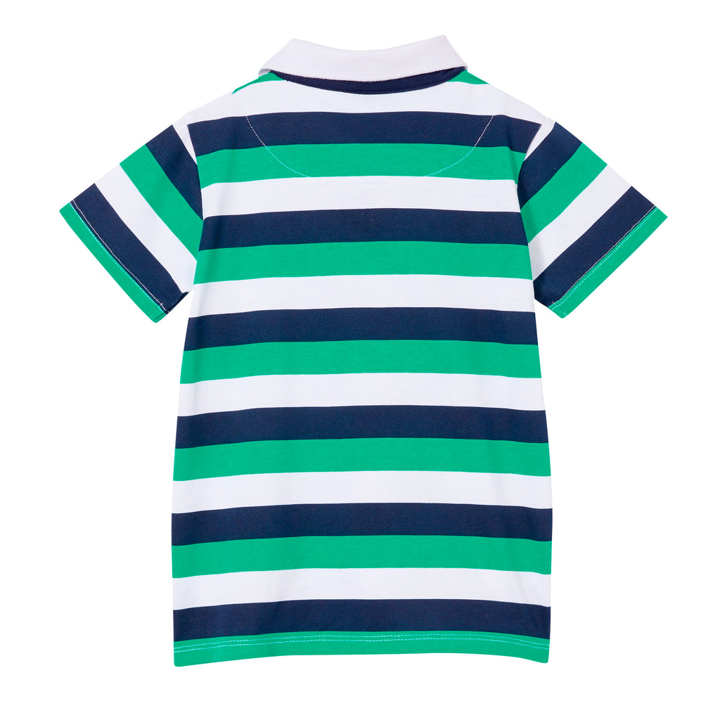 Milky Green Stripe Cotton Summer Rugby - Multi