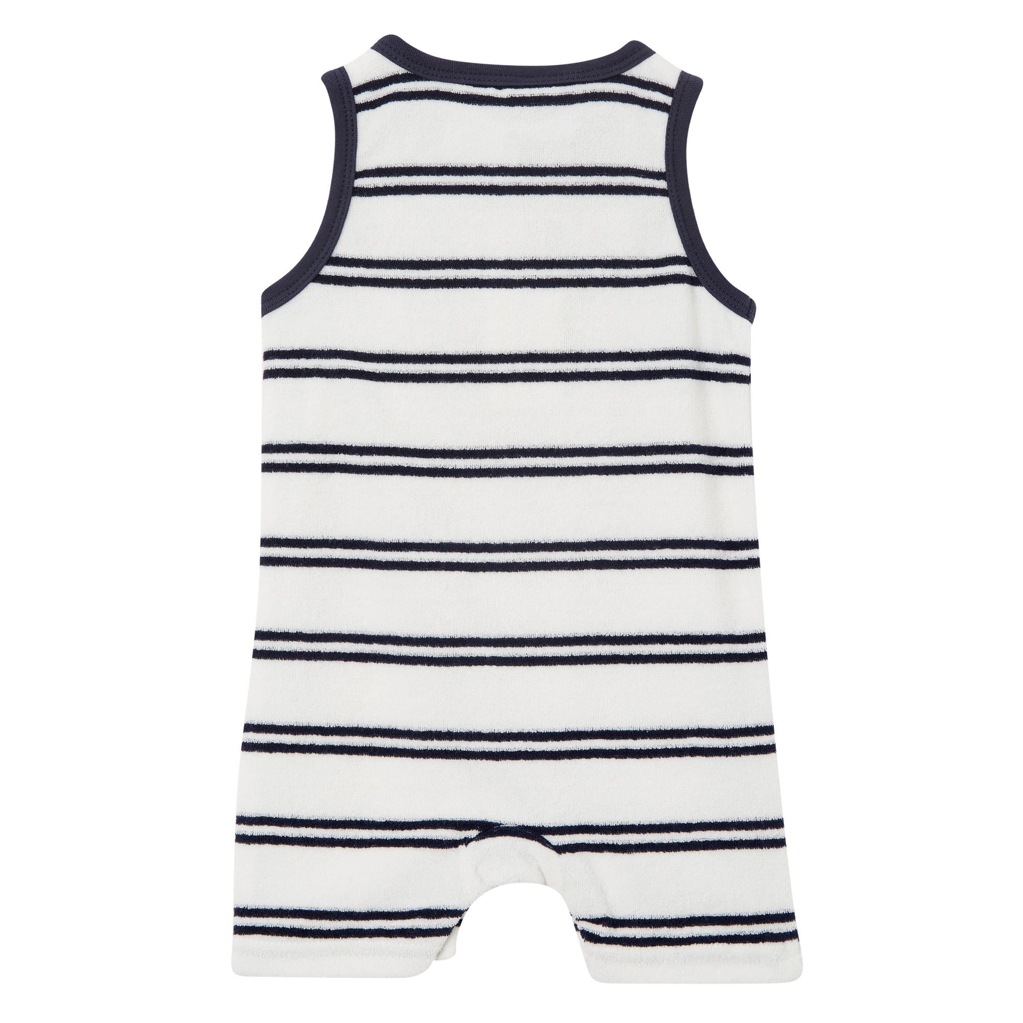 Milky Terry Towelling Henley Romper - Off White