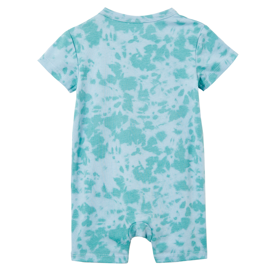 Milky Green Tie Dye Romper - Ice Blue