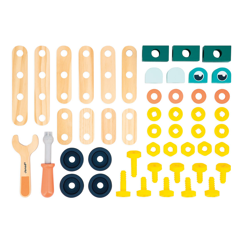 Janod - BricoKids DIY Construction Kit 50 Pcs