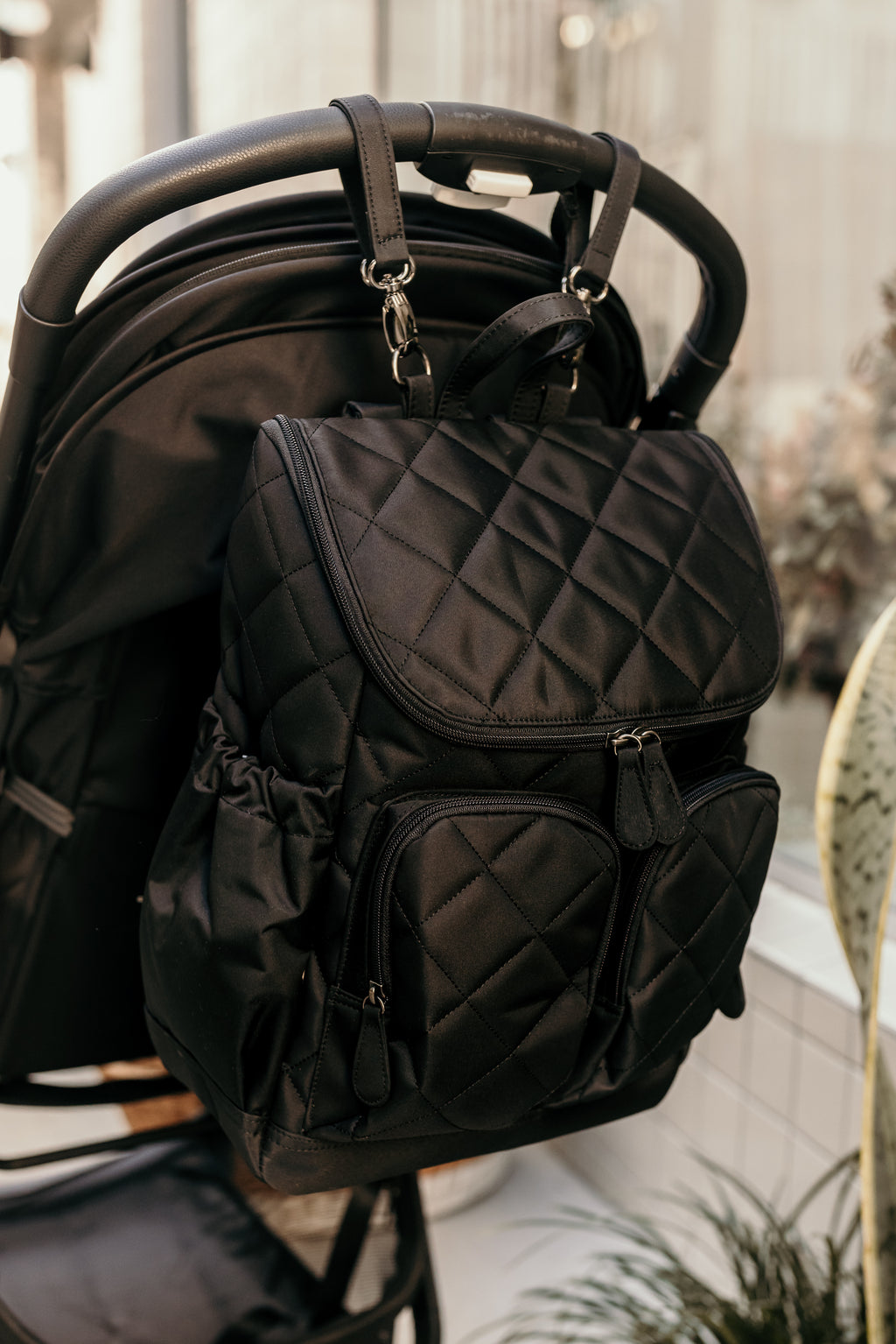 Signature Nappy Backpack - Black Diamond Quilt