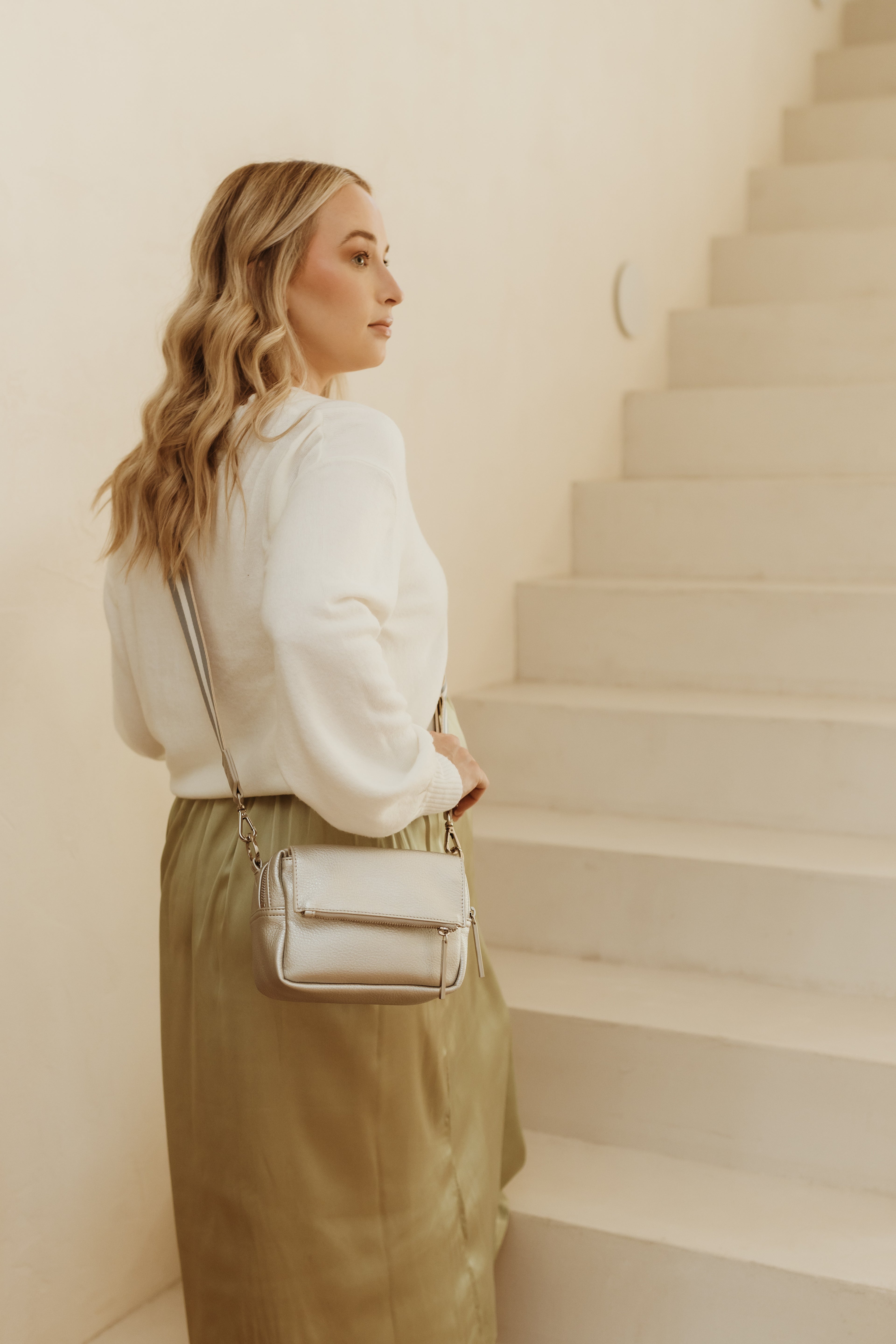 Playground Cross-Body Bag -Silver Dimple