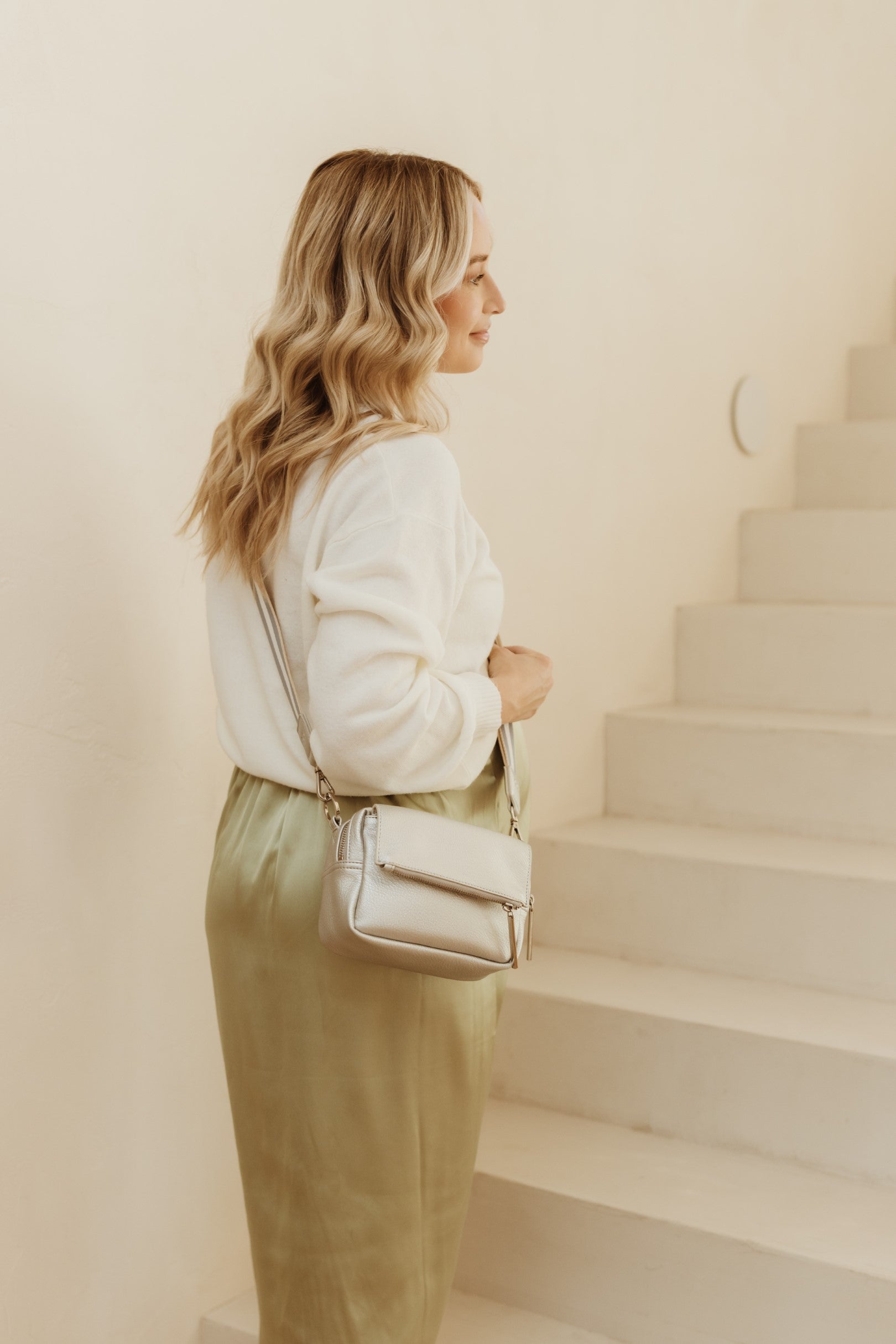 Playground Cross-Body Bag -Silver Dimple