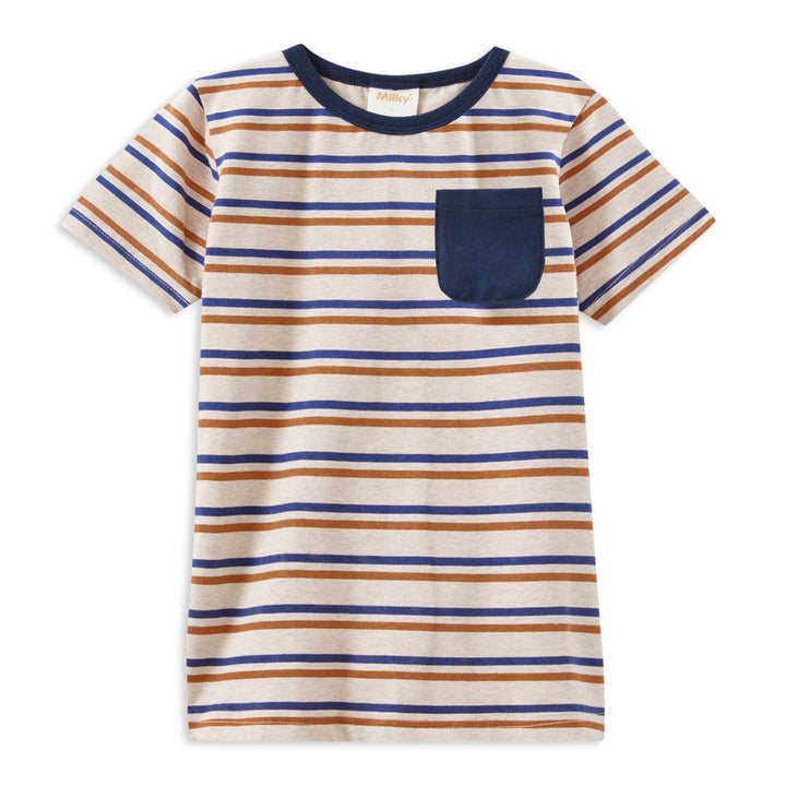 Milky Mini Stripe Pocket Tee