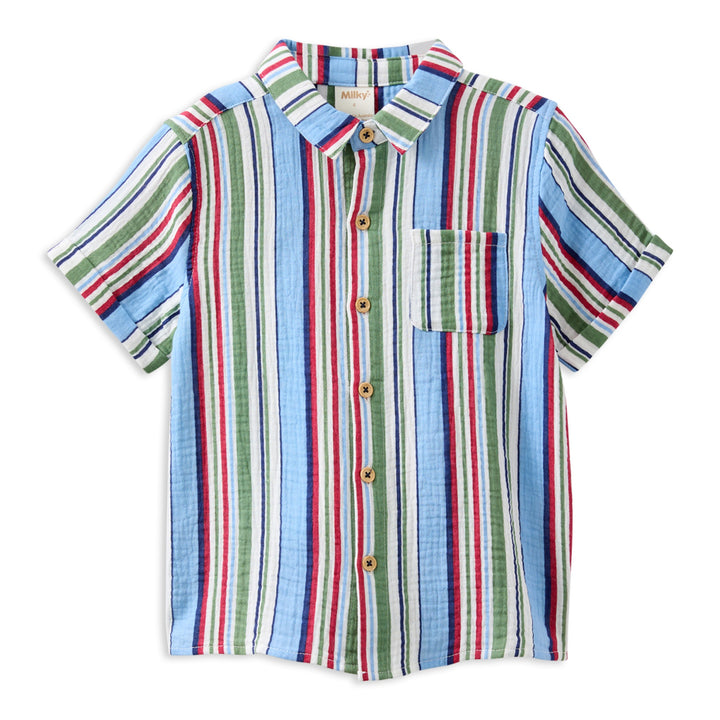 Milky Boys Crinkle Stripe Shirt