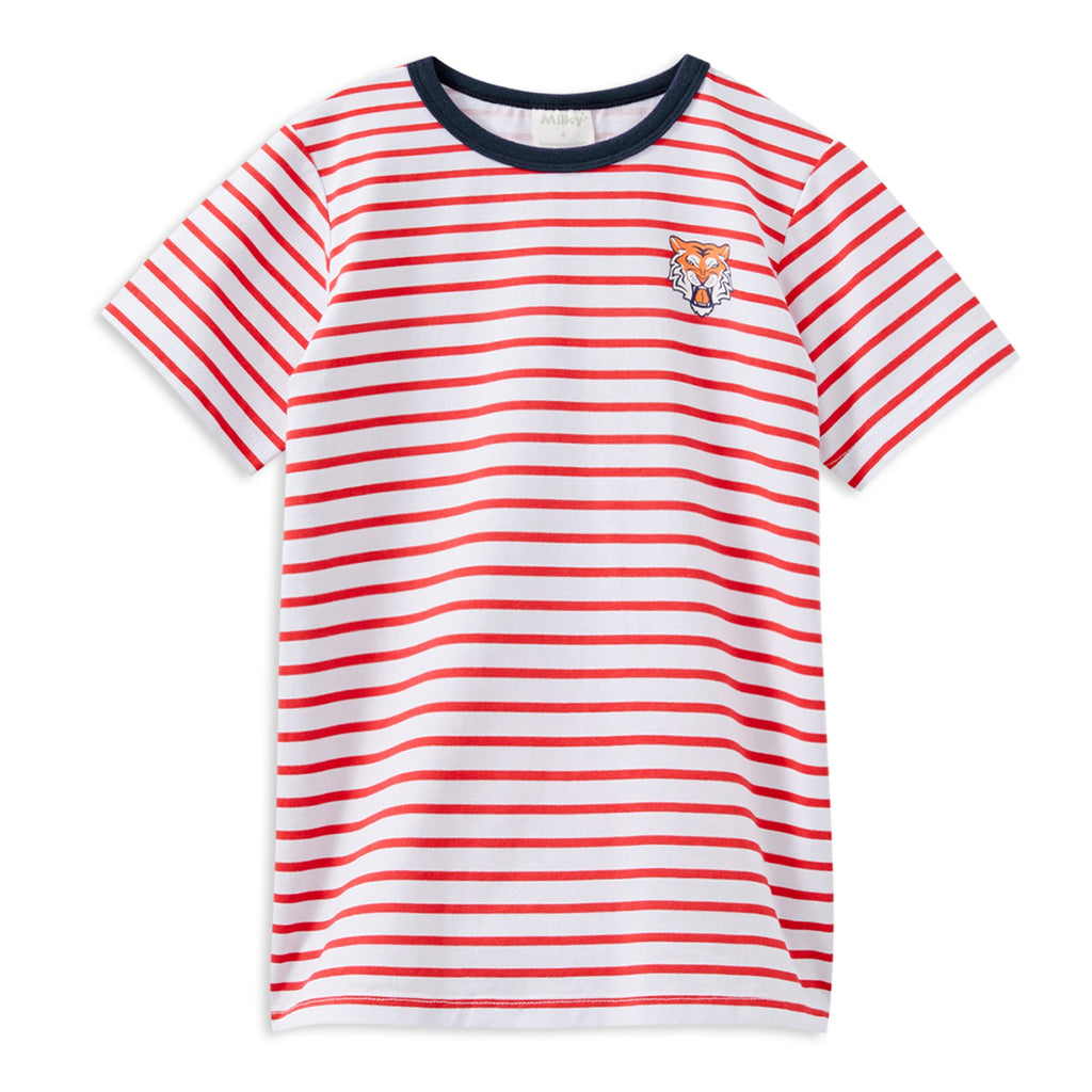 Milky Red Stripe Tiger Tee