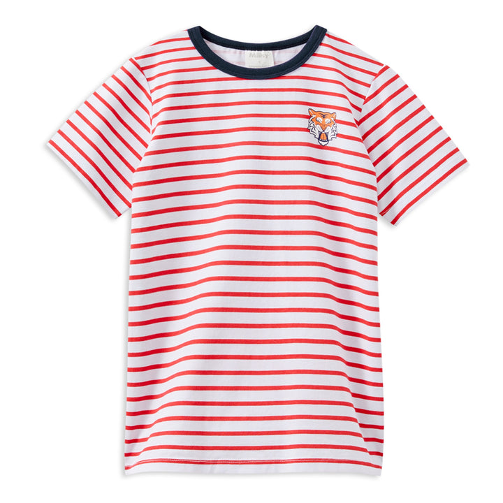Milky Red Stripe Tiger Tee