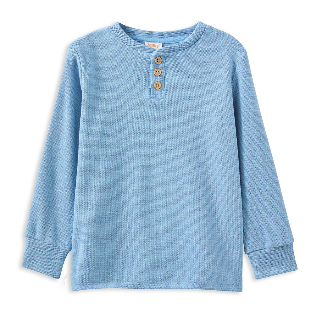 Milky Pale Blue Henley
