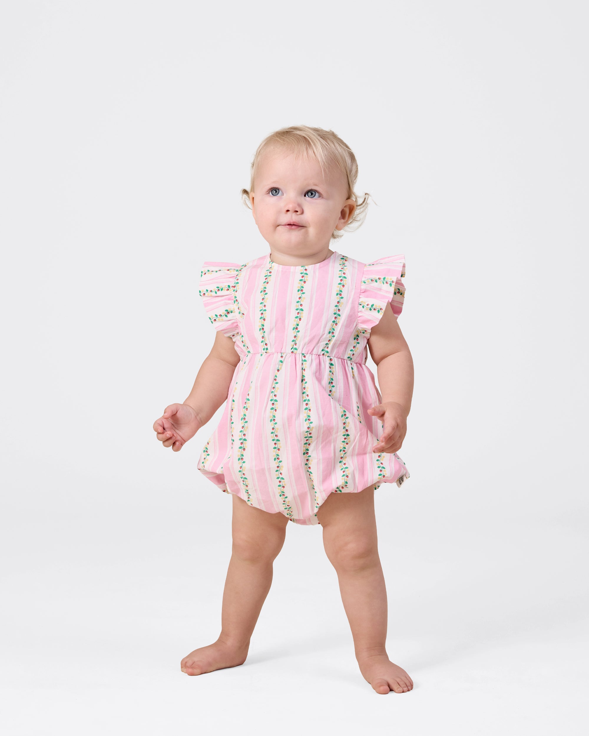 Antique Stripe Strawberry Lani Romper