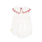 Scallop Collar Strawberry Romper