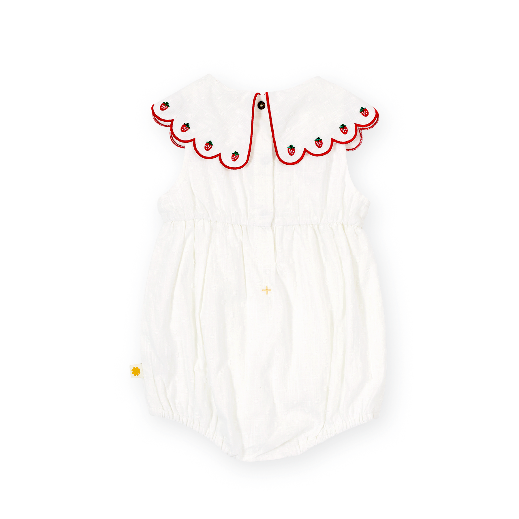 Scallop Collar Strawberry Romper