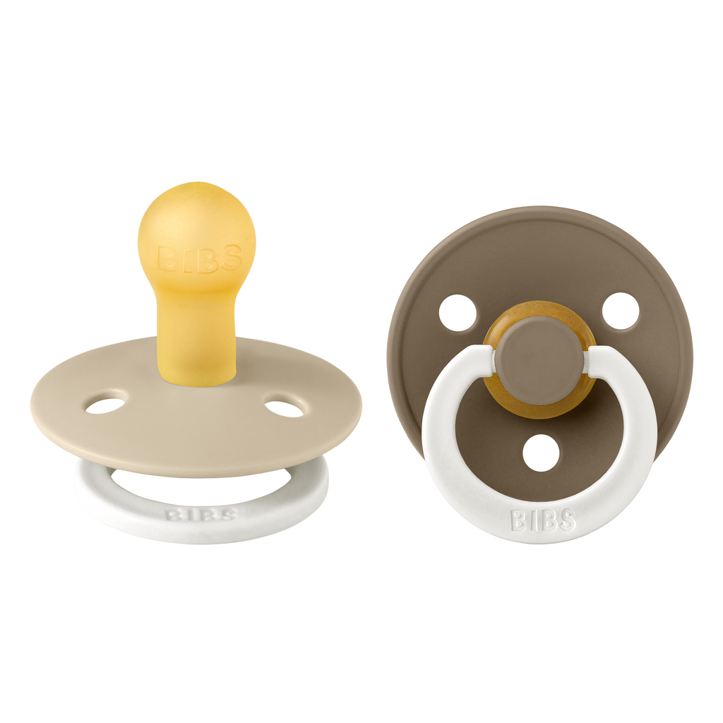Colour GLOW Pacifier 2 Pack - Vanilla/Dark Oak