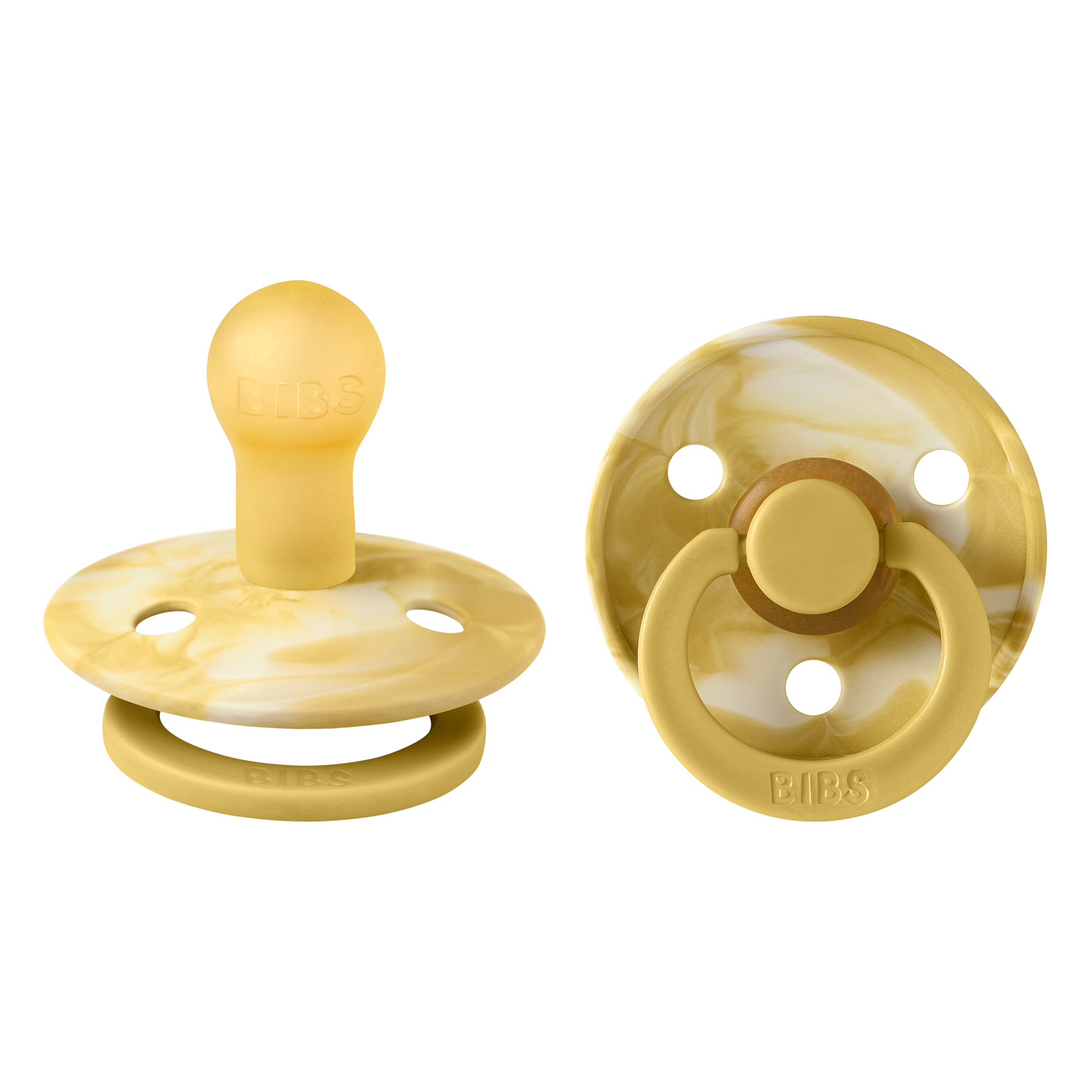 Colour Pacifier 2 Pack - Tie Dye | Mustard/Ivory