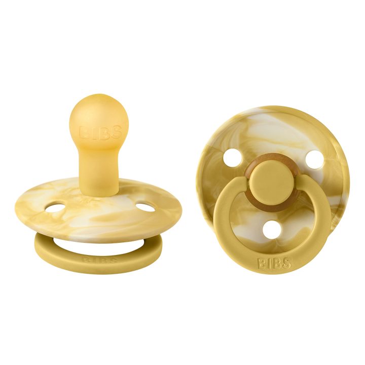 BIBS Colour Pacifier 2 Pack - Tie Dye | Mustard/Ivory
