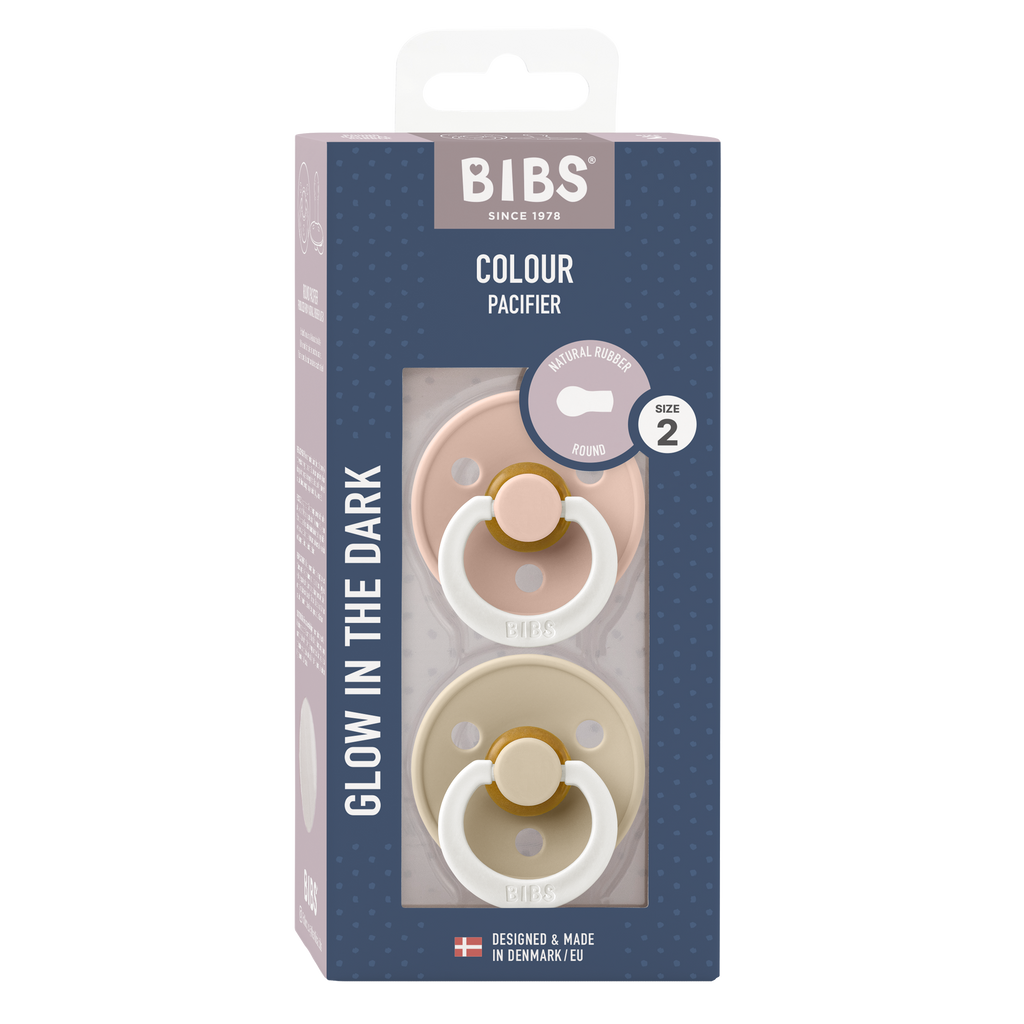 Colour GLOW Pacifier 2 Pack - Blush/Vanilla