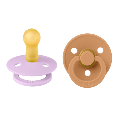 BIBS Colour Pacifier 2 Pack - Violet Sky/Pumpkin