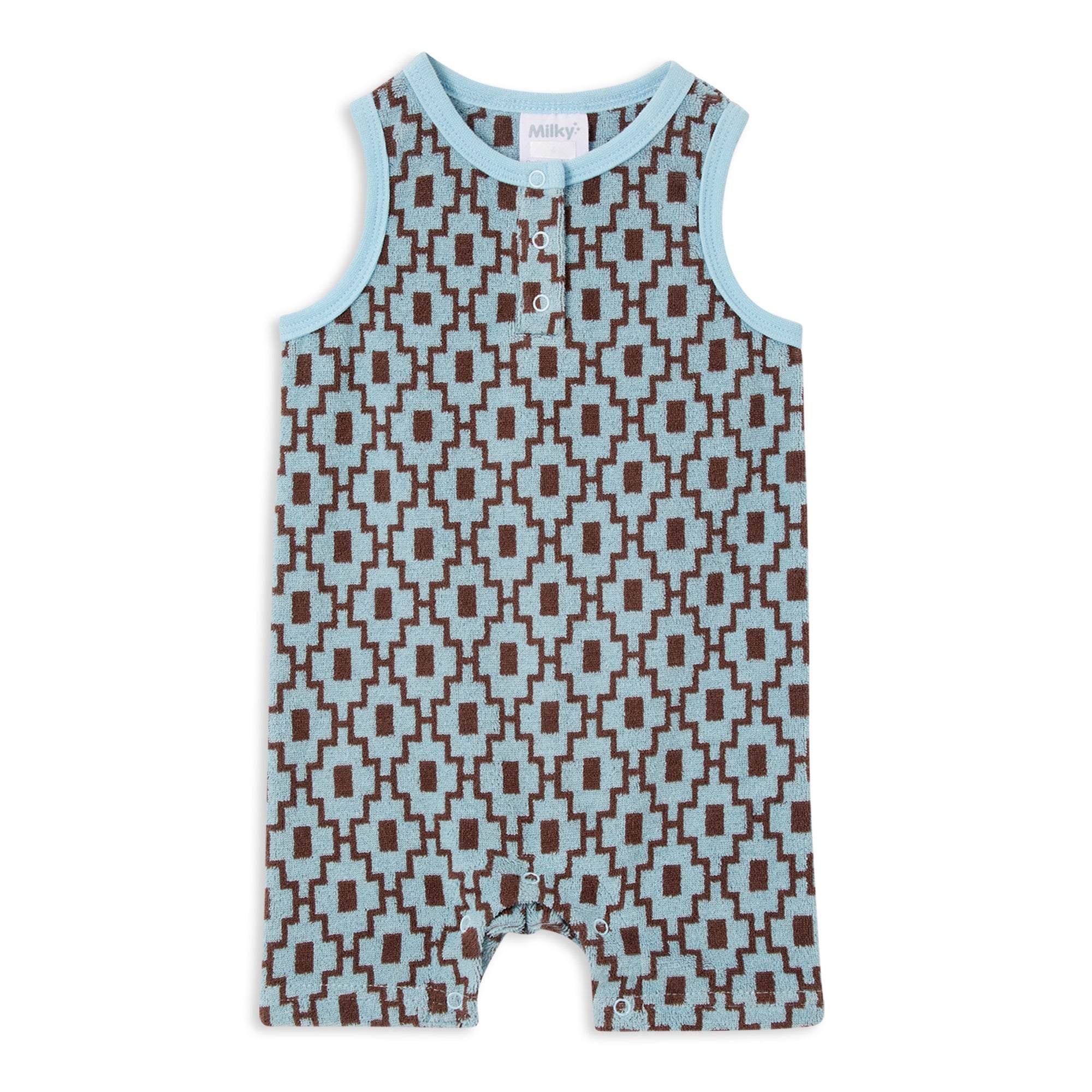 Milky Geo Terry Towelling Romper