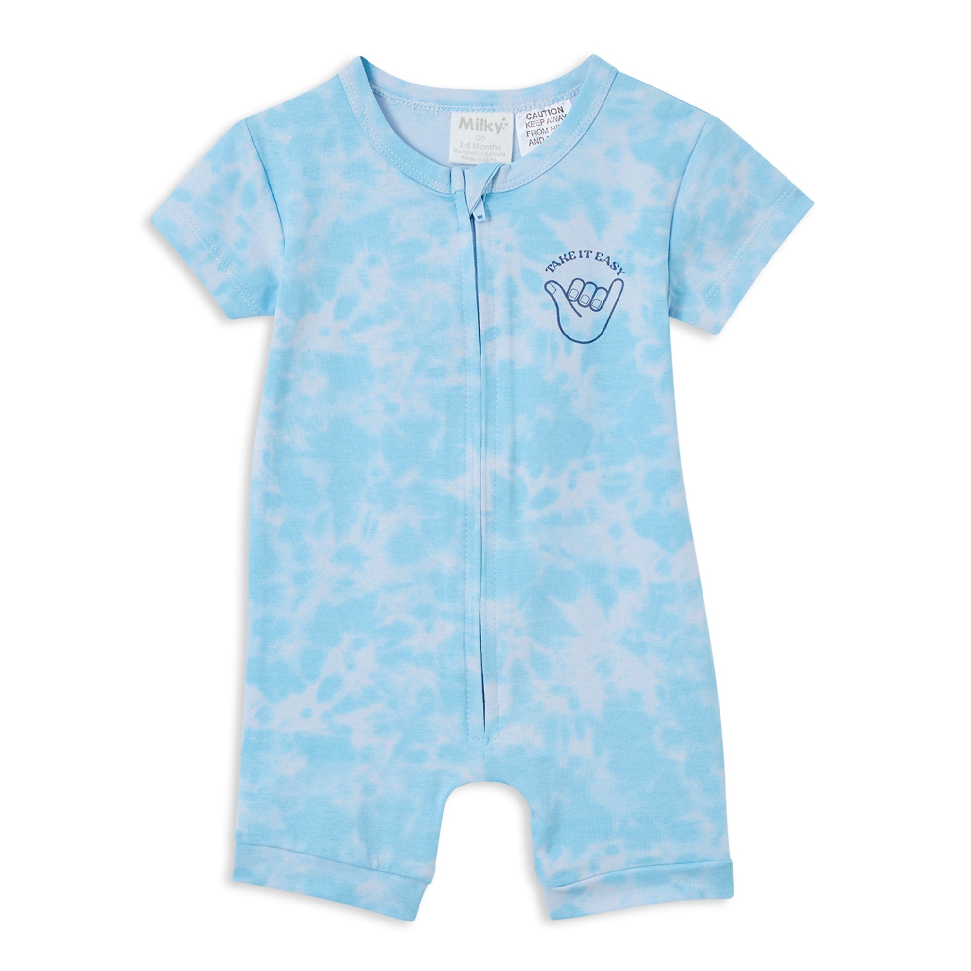 Milky Tie Dye Zip Romper
