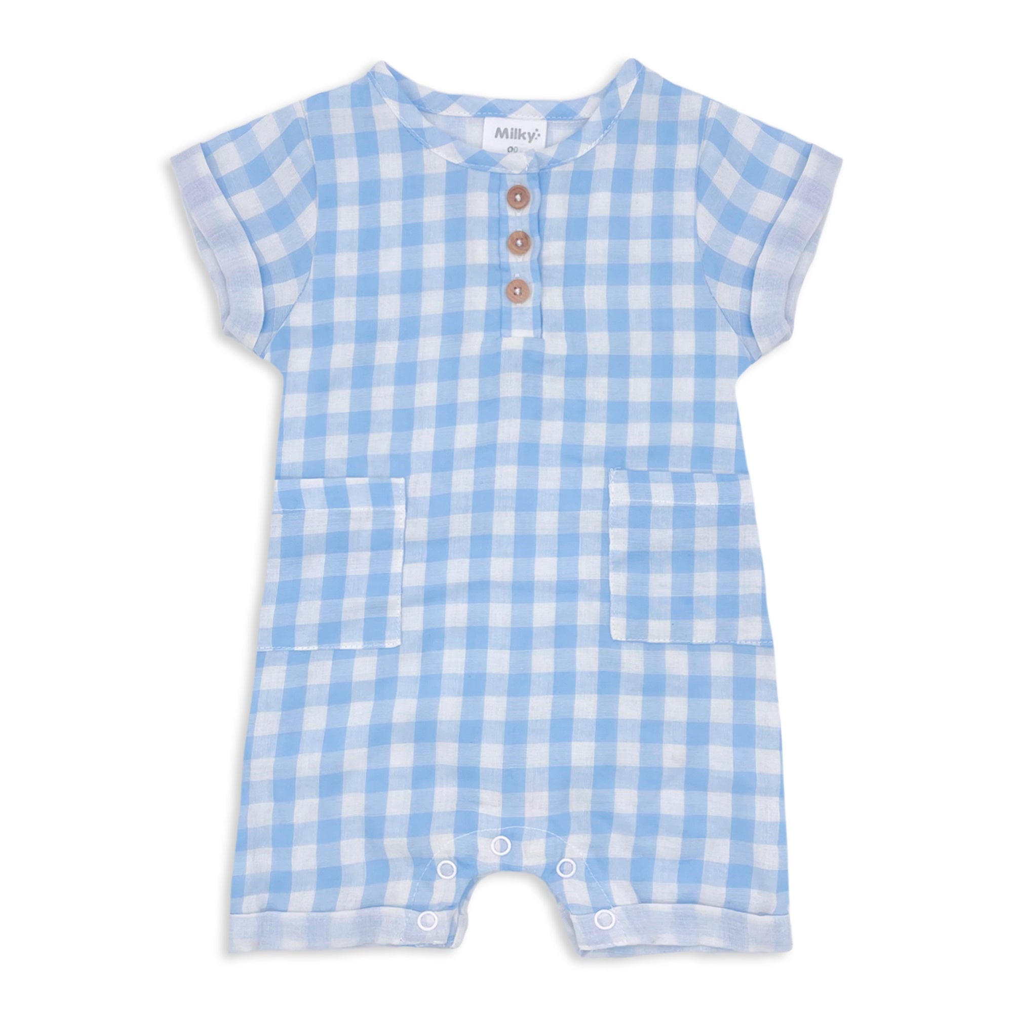 Blue Check Romper