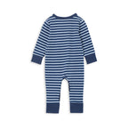 Henley Romper - Indigo Stripe