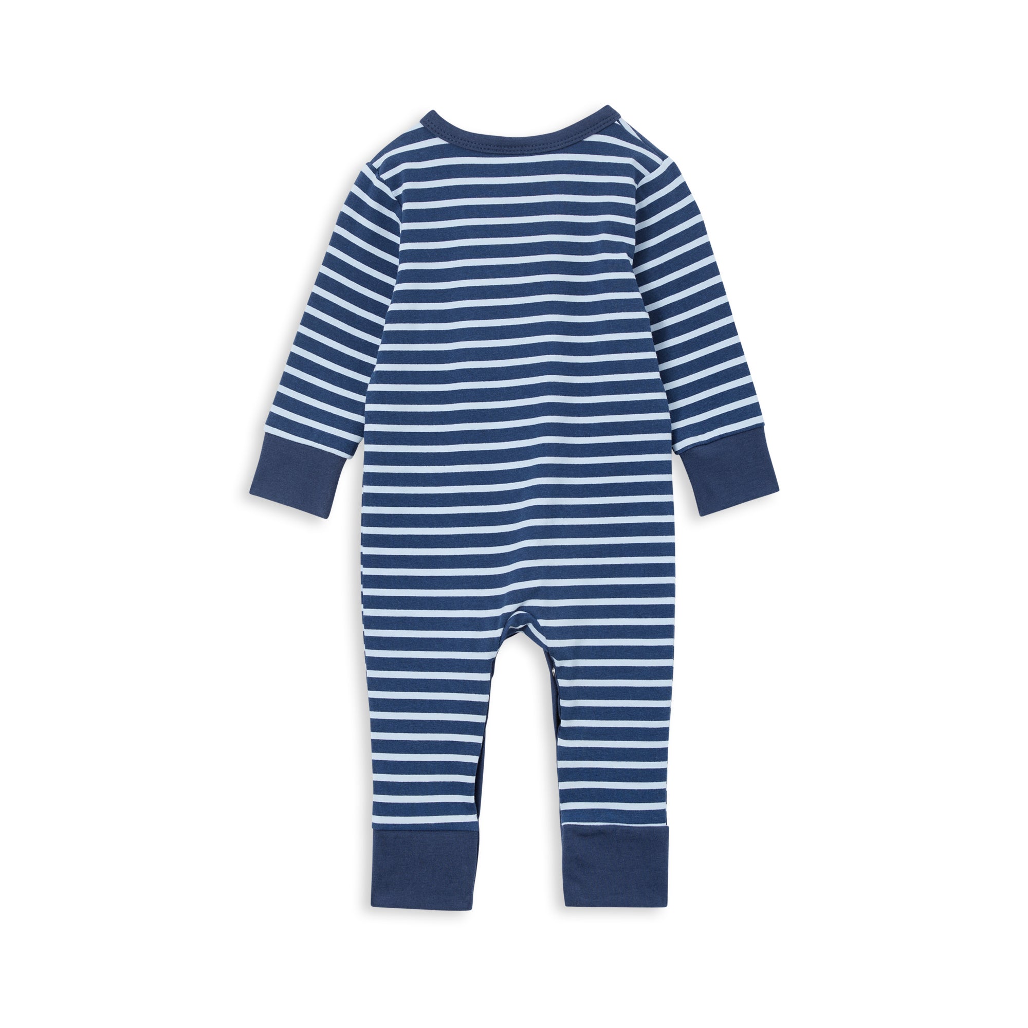 Henley Romper - Indigo Stripe