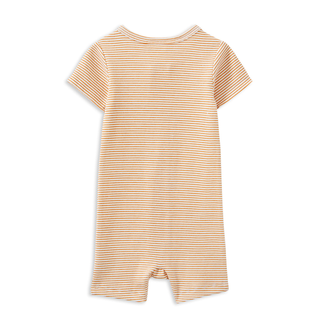 Milky Caramel Rib Zip Romper