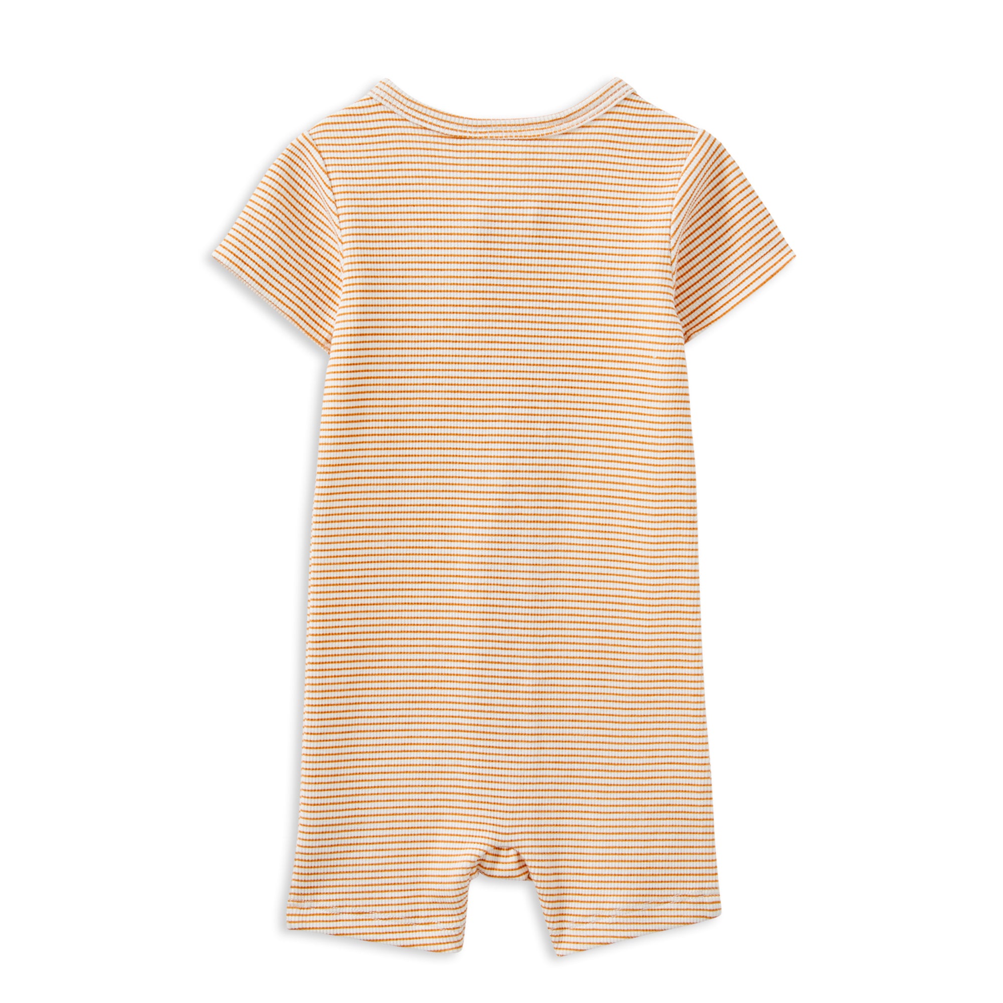 Milky Caramel Rib Zip Romper