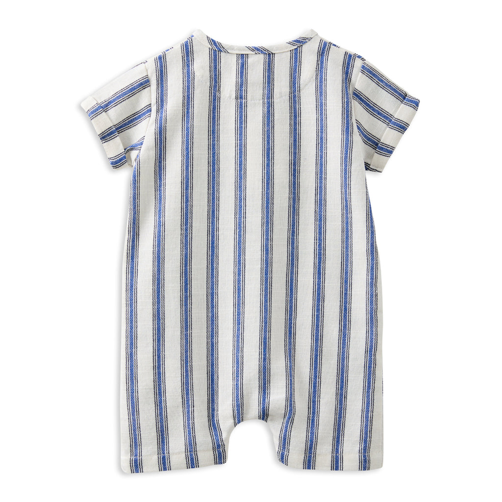 Milky Stripe Linen Romper