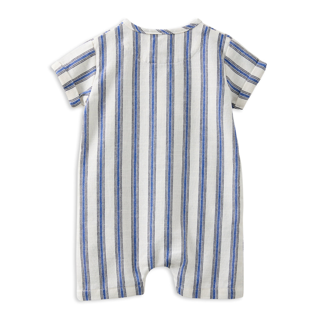 Milky Stripe Linen Romper