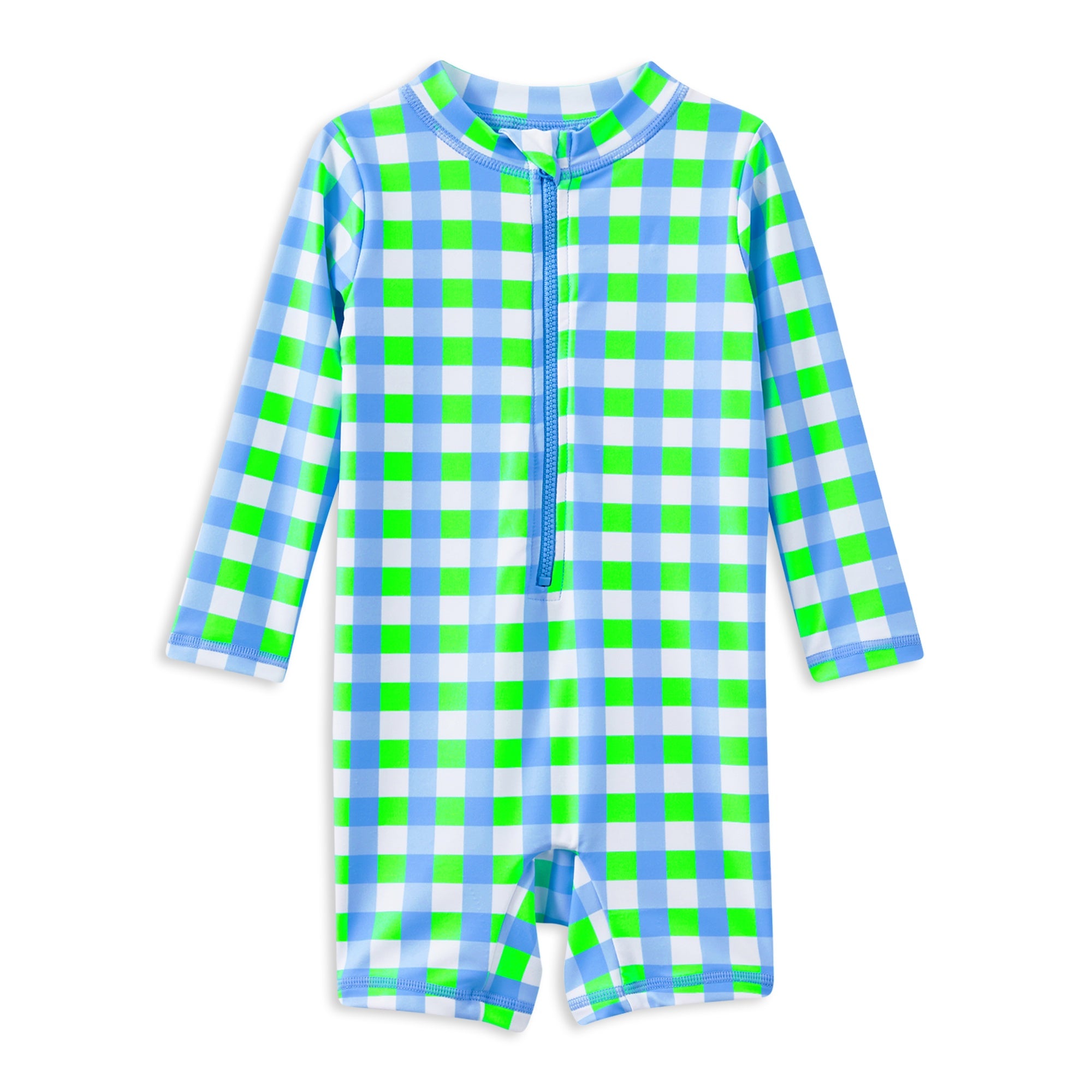 Milky Check Long Sleeve Swim Suit